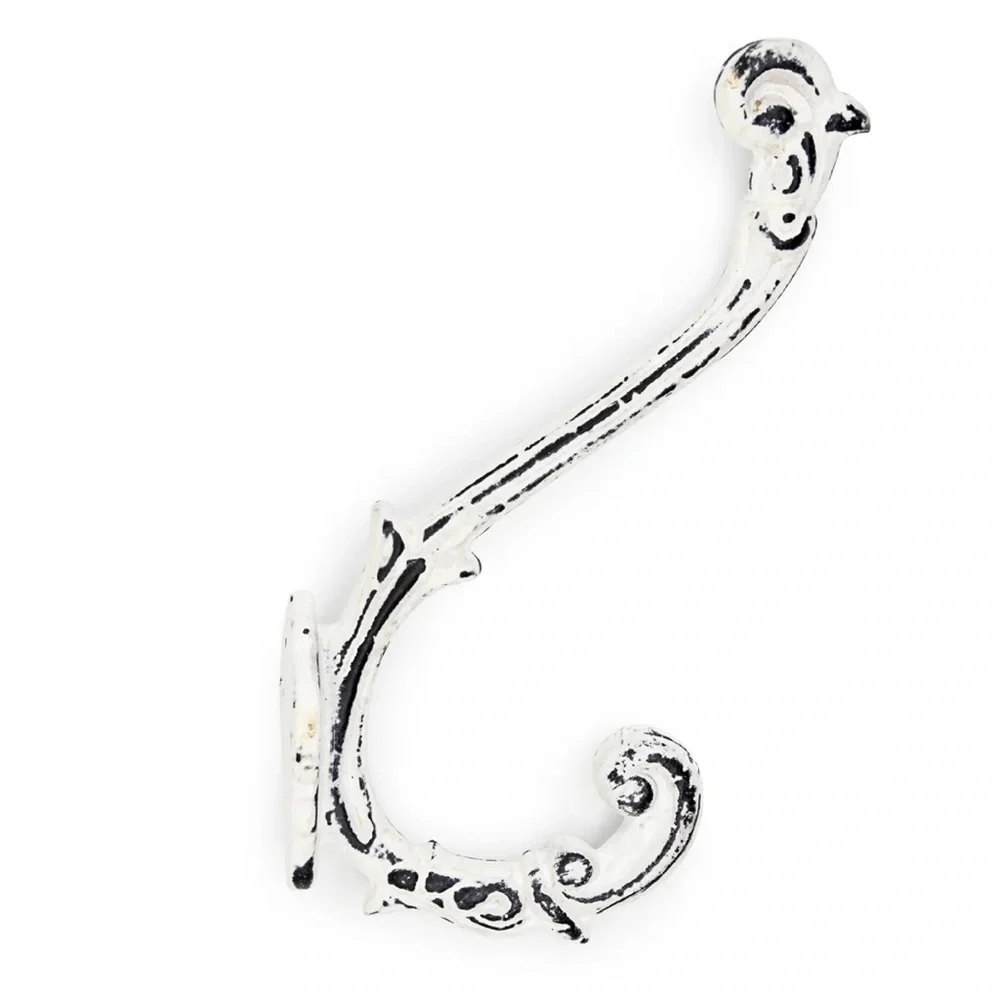 LOWEST with $4.99 Shipping Dritz Home NWT Metal Baroque Wall Hook White Set of 4